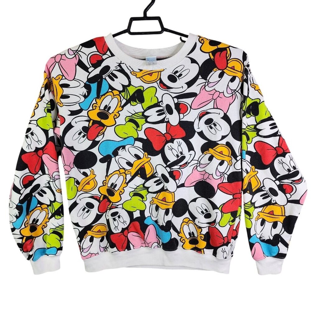 Girls Disney Mickey And Friends All Over Print Sweatshirt Long Sleeve Size L